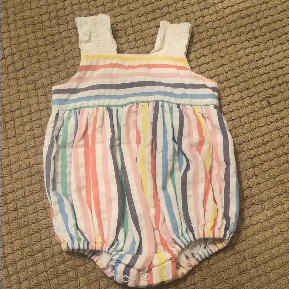 The Beaufort Bonnet Company Multi-Color Striped Baby One-Piece